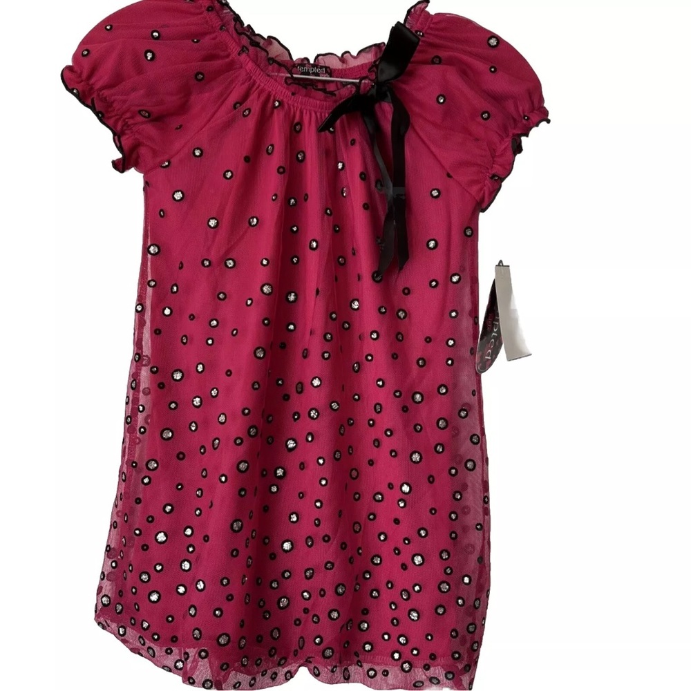 Tempted Girls Fuschia Pink Sheer Blouse/Dress Size Small NWT